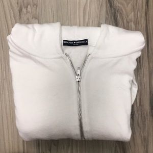 White zip-up hoodie Brandy Melville